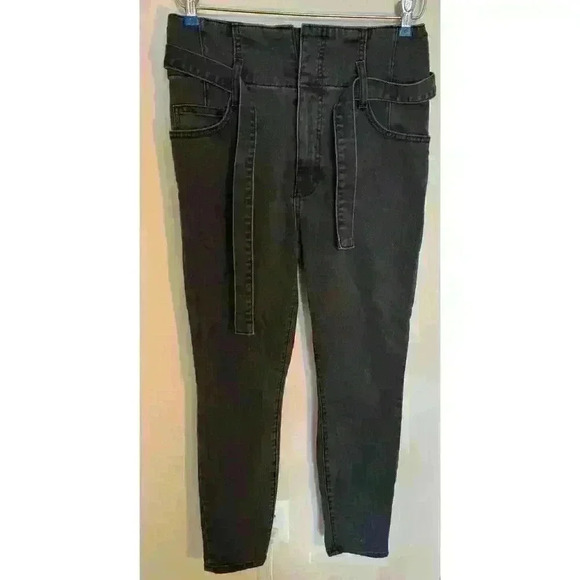 Current/Elliott Corset Stiletto High Rise Skinny Crop Jeans in Black size 28 - Picture 9 of 9